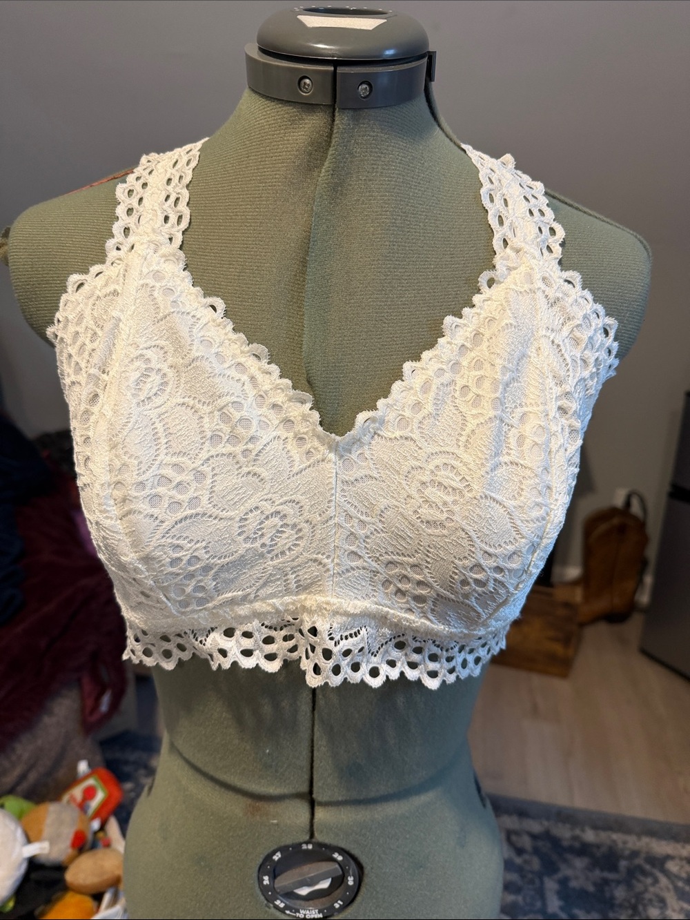 Maurices White Lace Racerback Bralette